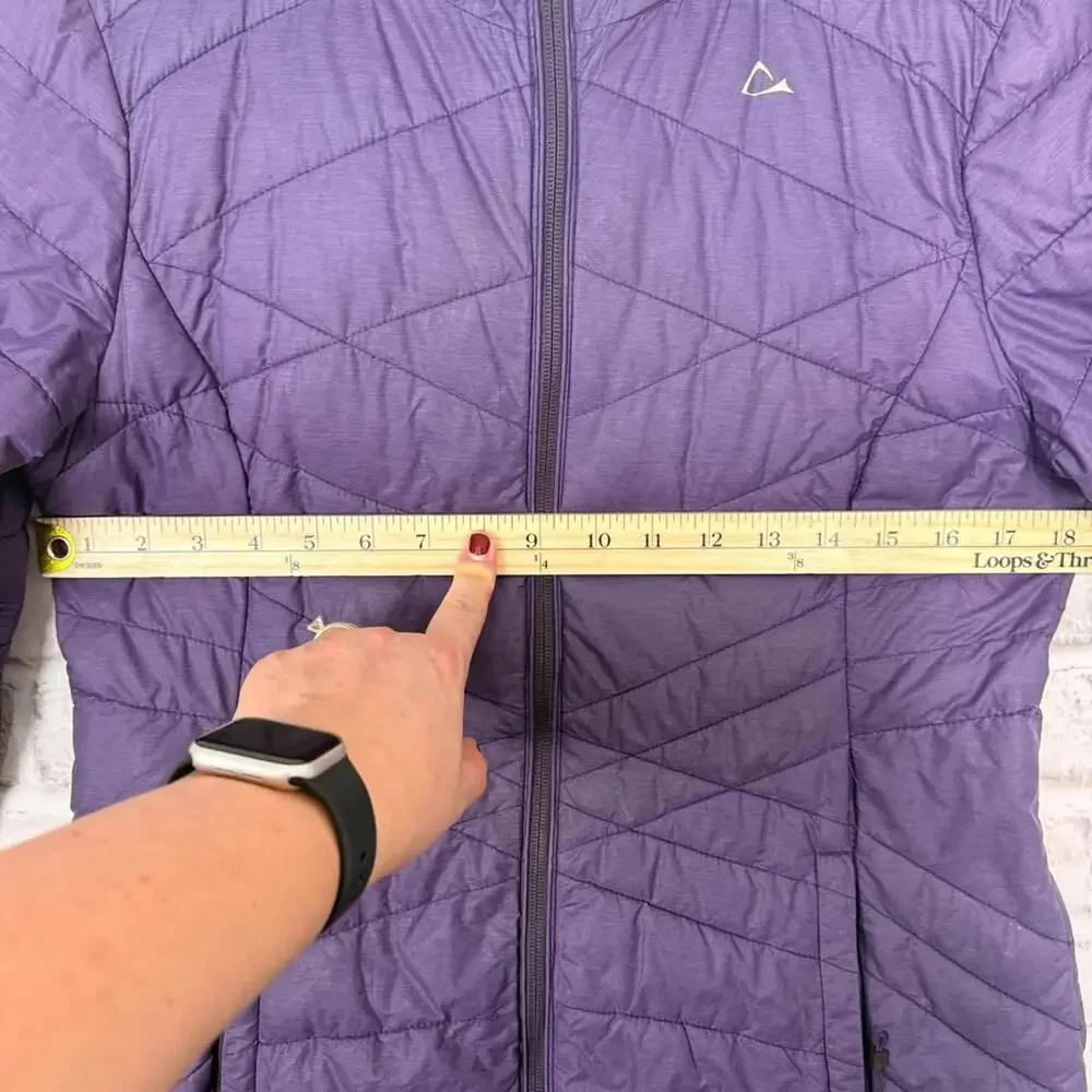 Paradox Lightweight Packable Puffer Jacket Long Purple Women's S - Picture 6 of 7